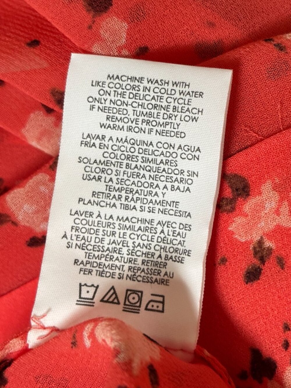 CAbi Coral Floral Pintuck Blouse Large Like New - Picture 6 of 6